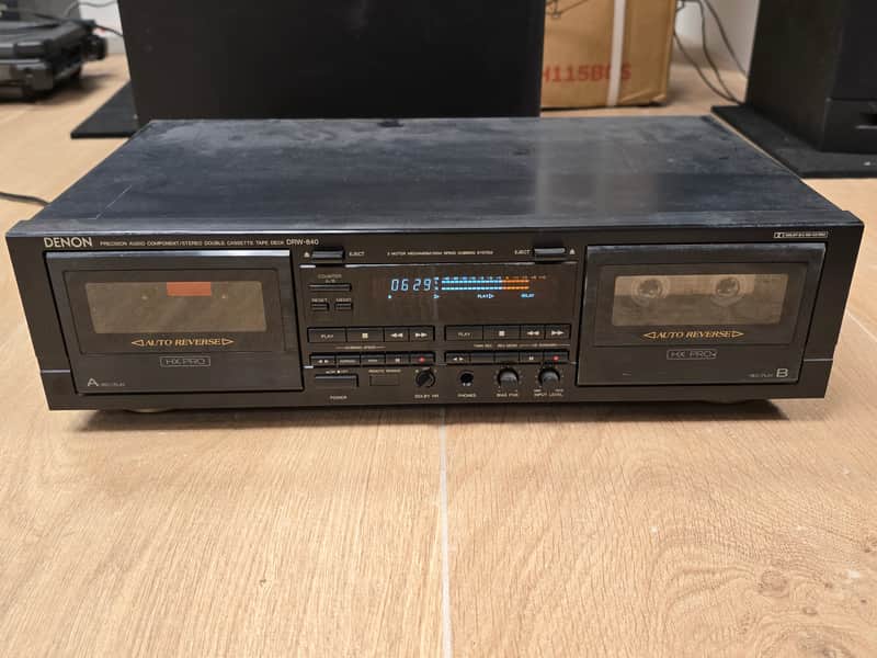 Denon DRW-840 dual record cassette deck Late 1990s - Black image 1