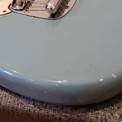 All original vintage 1965 pre-CBS L serial Fender Mustang in gorgeous Daphne blue! image 19