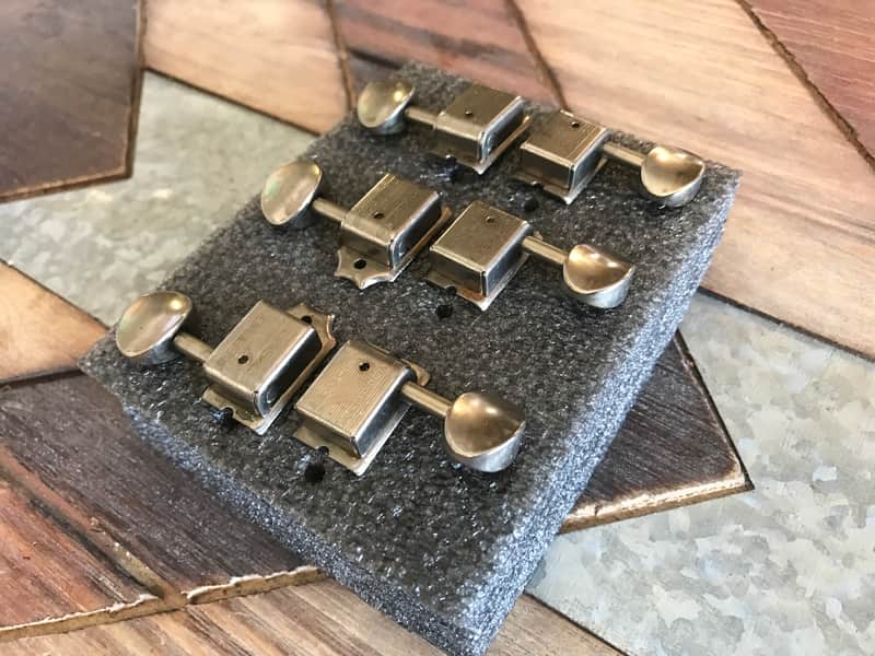 Real Life Relics Kluson Supreme 18:1 Gear Ratio C Tuning Machines 6 inline Aged Nickel KTS-6B-NM image 1