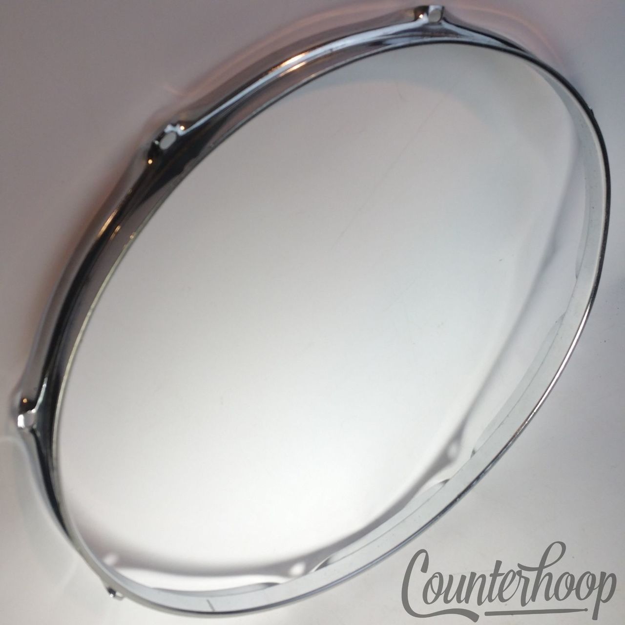 Ludwig 15" Tom/Marching Snare Drum Batter Rim/Hoop Chrome 8-Lug Vintage 70s USA — main photograph