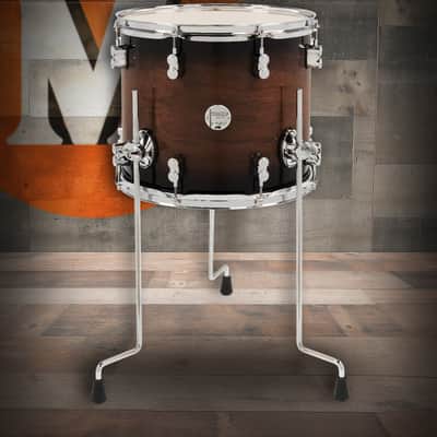 PDP Concept Series Maple Exotic Floor Tom, 12x14 - Walnut to Charcoal Burst w/ Chrome Hardware (PDCMX1214TTWC) image 1