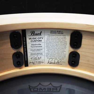 Pearl USED ​​MCCM1450S/B #1009 Music City Custom -USA Solid Maple Shell Snare Drums 14×5 [Raven Rally] image 11