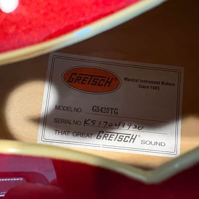 Gretsch 5420TG 50’s Limited Edition CANDY APPLE RED with Gold Hardware Quality USA Upgrades Including TV Jones pickups, wire harness w/ tone & standby switches Grover Imperials, high End Gretsch Bigsby etc. image 6