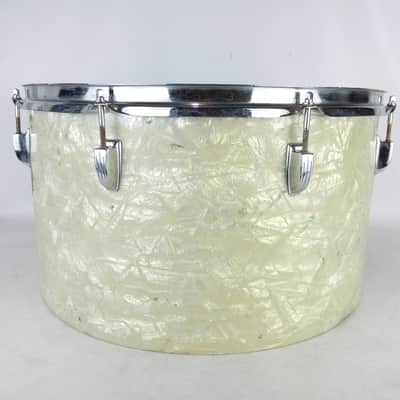Ludwig 10x18"Timp-Tom Drum#570 Vintage70s WMP 3Ply Maple Bass White Marine Pearl image 1