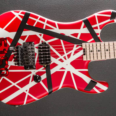 EVH Striped Series 5150 - Red w/Black and White Stripes image 1