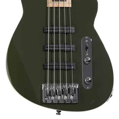 Reverend Triad 5 5-string Bass Guitar - Army Green with Maple Fingerboard image 2