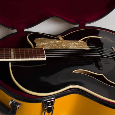 Isana Black Pearl Arch Top Acoustic Guitar (1959), molded fiberglass hard shell case. image 15