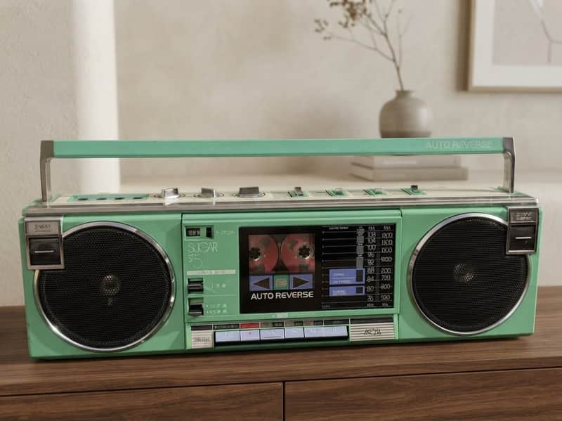 TOSHIBA RT-SF5 Rare Green Vintage Japan Boombox Getto Blaster Warranty image 1