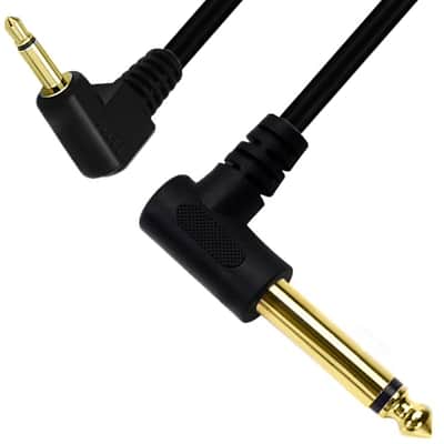 2Pack Right Angle 90 Degree 1/8 to 1/4 Mono Cable, 6.35mm 1/4 Male Mono to 3.5mm 1/8 Mono Male Speaker Cable for Amplifier, Speaker, with Gold Plated Plug 1.8M image 7