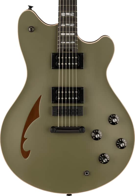 EVH SA-126 Special Semi-Hollow Electric Guitar, Ebony Fingerboard, Matte Army Drab image 1