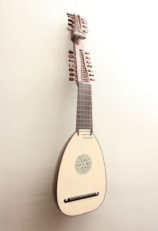 Handmade 14 Course Renaissance Lute Baroque Archlute - Mahogany and Rosewood Material + Hardcase image 1