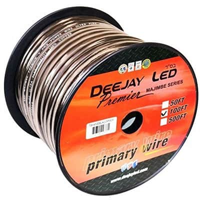 Four-gauge 100 Foot Black Pure Copper Stranded Power Cable Content Oxygen Free Copper Stranded Wire Style With Thick Black Outer Jacket Power Rating DEEJAY LED TBH4100BLKCOPPER image 1