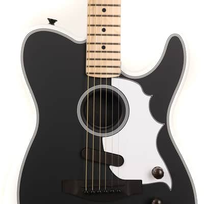 Fender Jack White Triplesonic Acoustasonic Telecaster Satin Arctic White with Black Top image 4