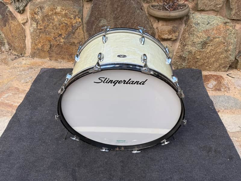 RARE Slingerland 70's 5ply 26 x 14 Bass Drum in WMP White Marine Pearl! image 1