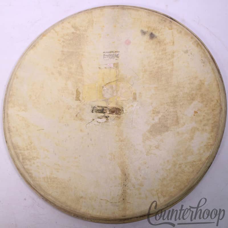 *Slingerland 22"Radio King Bass Drum Calf Skin Head Logo Batter Vintage 40s USA* image 1