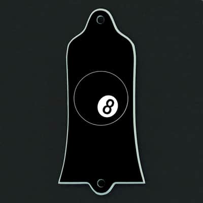 GUITAR TRUSS ROD COVER - Custom Engraved - Fits GIBSON USA - 8-BALL Eight Pool - BLACK WHITE image 1