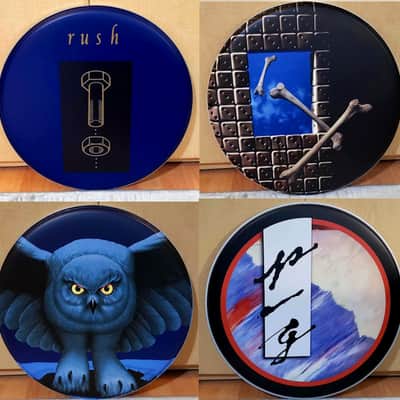 Rush / Neil Peart Set of TWELVE 18" Drumheads, Display image 5