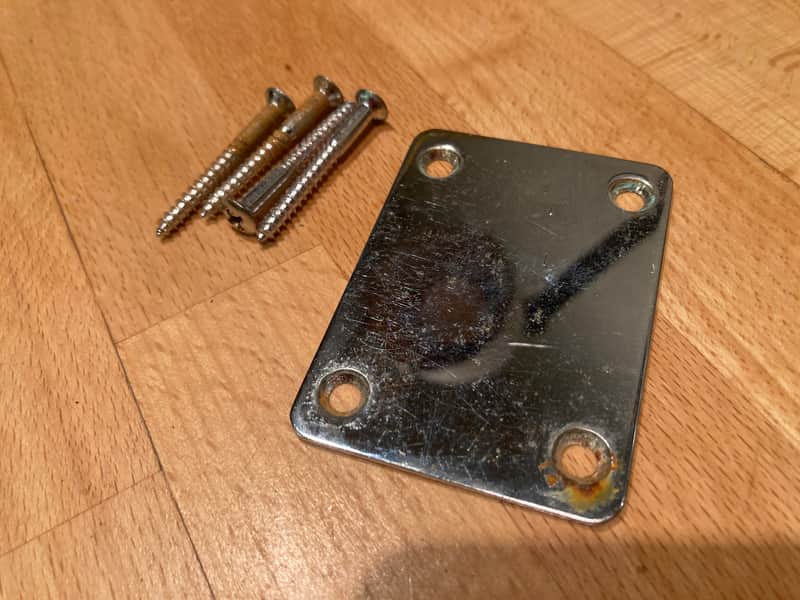 1960s 70s Vintage Futurama Sophomore Guitar Neckplate + Screws Japan Guyatone image 1