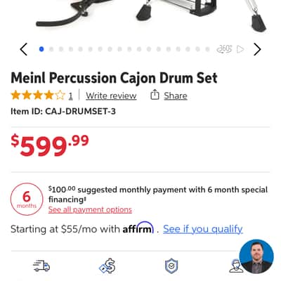 Meinl CAJ-DRUMSET Cajon Drum Set Hybrid 5 piece drum Percussion Kit 2010s - Standard image 5