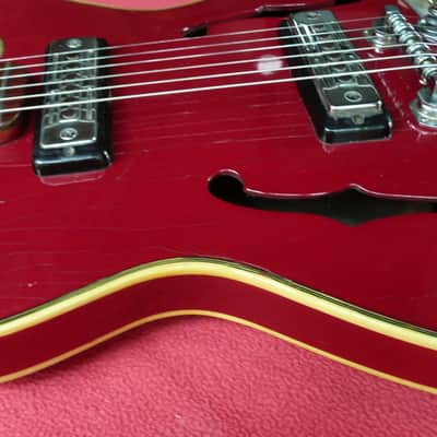 Teisco EP-2L Hollow Body Electric Guitar Japan Vintage 1960's Red image 11
