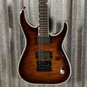 ESP LTD MH-1000 Evertune Flame Dark Brown Sunburst Guitar & Case #0341 Used