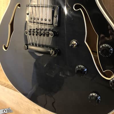Indio by Monoprice Boardwalk 335-Style Semi-Hollow Charcoal w/ Bone Nut & Gig Bag image 9