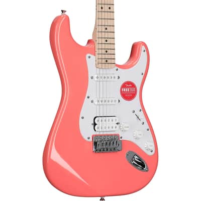 Squier Sonic Stratocaster HSS Electric Guitar, Tahitian Coral image 1