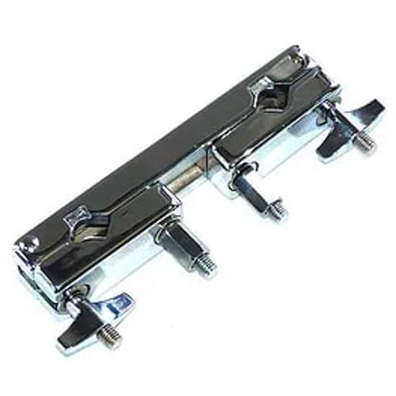 JJ Music Sales Drum Kit Double Clamp Multi Clamp Percussion Clamp 2021 Chrome image 1
