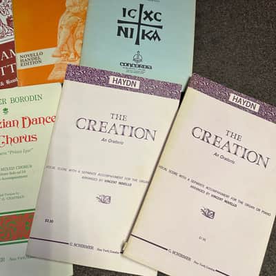 Lot of 9 Old Vintage Books Chorus and Orchestra Sheet Music Creation, Messiah, Lord my God image 3