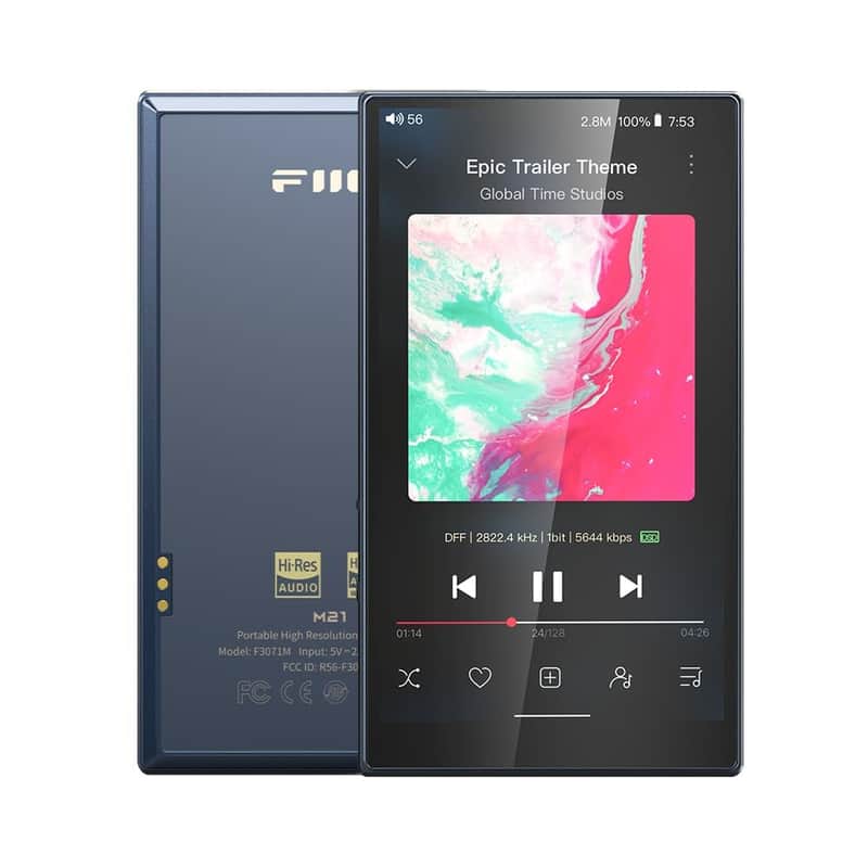 FiiO M21 Android 13 Portable Music Player MP3 Walkman Snapdragon 680 4* CS43198 DAC Chips Hi-Res Audio DSD Bluetooth LDAC (Blue-Black) image 1