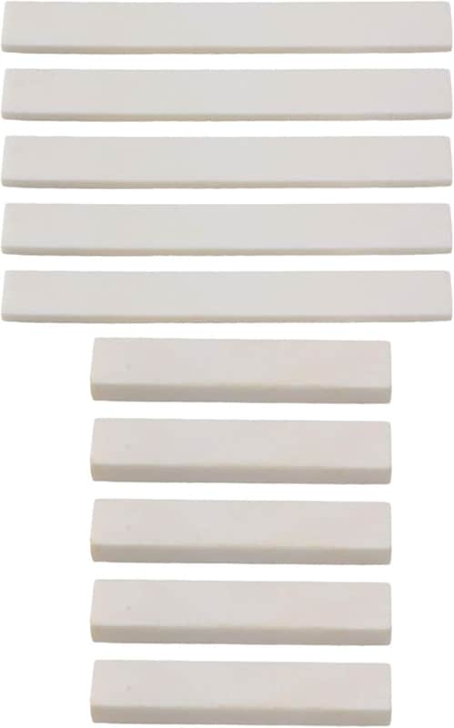 White Blank Guitar Cattle Bone 80x2.7x9mm Saddle & 52x6x9mm Nut Set for DIY Set of 5 image 1