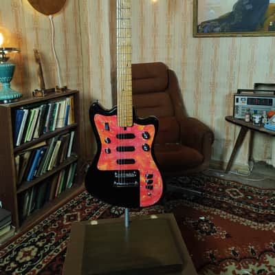 Borisov Style Black Electric Guitar Vintage Soviet Reissue Germanium Fuzz Sound image 4