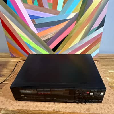 SANSUI D-W10 Twin Auto Reverse Cassette Deck Made in Japan Headphone Jack Black image 9