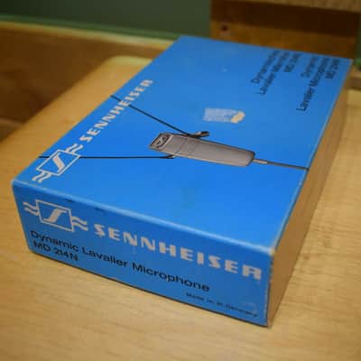 Sennheiser MD-214N Vintage Dynamic Lavalier Microphone Original Box Jack image 3