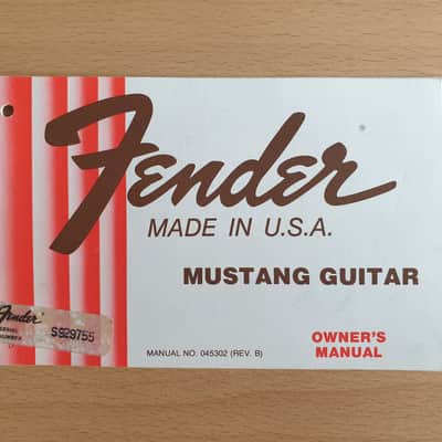 [Vintage] Fender Mustang Guitar Owner's Manual 1978 (#1) image 1