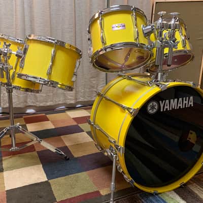 RARE Vintage Yamaha Recording Custom Birch pre-Yess 1983 Mellow (Canary) Yellow Drum Kit Set Gadd Sizes! image 1