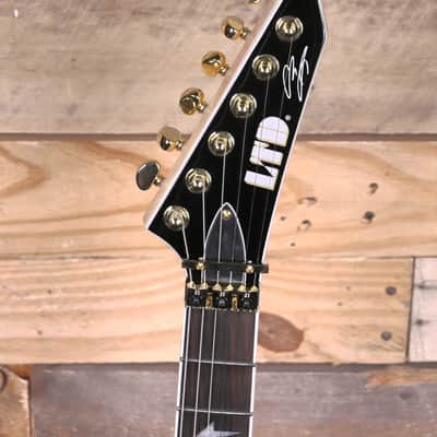 ESP Alexi Laiho Arrowhead SE 20th Anniversary Electric Guitar Black w/Yellow Pinstripe & Case image 6