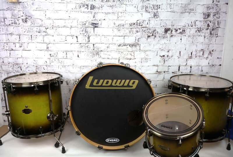 Ludwig Pro Beat Epic Series 4-Piece Drum Kit Olive Green Burst (24/13/16/18) image 1