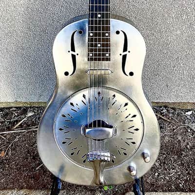 2023 National Resophonic Raw Steel, 12 fret w/Lollar Tele-Pickup. Previously artist owned. image 1