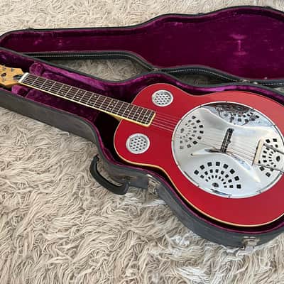 Vintage 1970s Mosrite of California D-40 D-50 Dobro Resonator Acoustic Guitar Red USA image 13