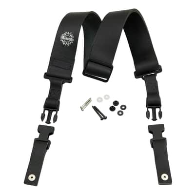 DiMarzio DD2420BK Custom Italian Leather Clip Lock Guitar Strap Black