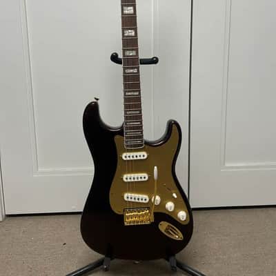 Squier 40th Anniversary Gold Edition Stratocaster Electric Guitar - Ruby Red Metallic image 1