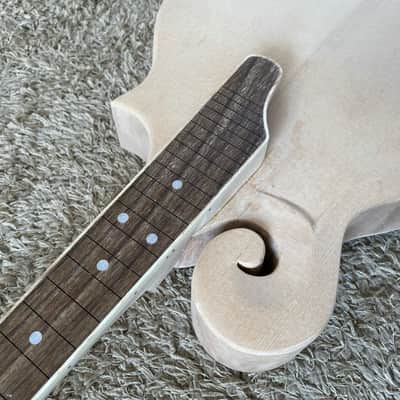 Semi Finished 8 String F Style Mandolin DIY Project, Spruce Top Body, Maple Neck, Rosewood Fingerboard image 11