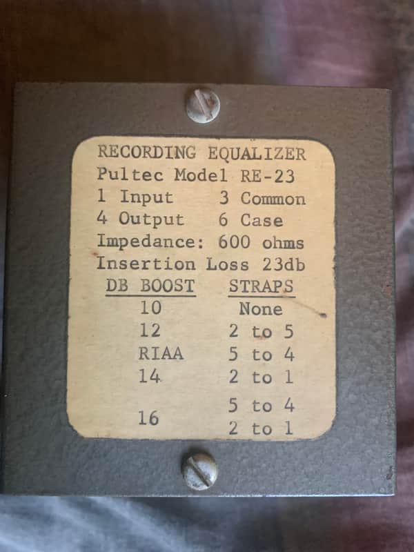 Vintage 1950's Pultec RE-23 Recording Equalizer image 1