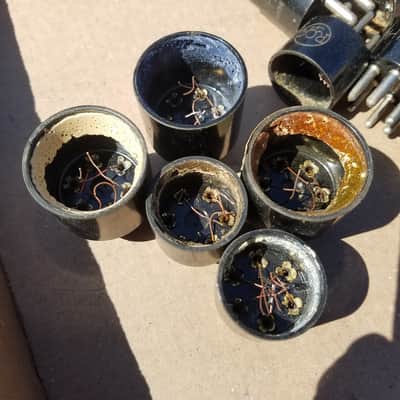 RCA etc. lot 5x 6-pin Vacuum Tube Bases UX6 U6A Hammond Leslie 1920s - 1940s - Black Bakelite image 4