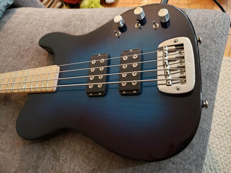 Extremely Rare G&L ASAT Bass Late 90's Blue Burst With Factory Microtonal / Quarter Tone Fretboard image 1