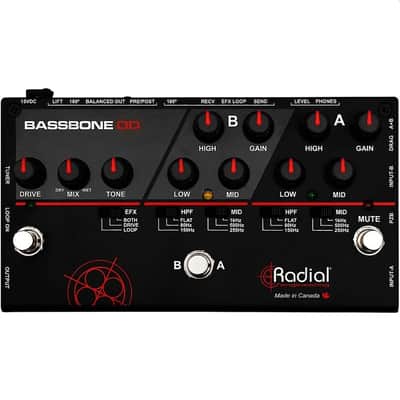 RADIAL ENGINEERING BASSBONE OD 2 Channel Bass Preamp & Overdrive Pedal image 1