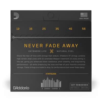 D'Addario Guitar Strings Extended Life Phosphor Bronze Light 12-56 image 2