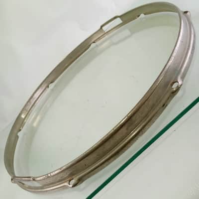 Slingerland 16"Nickel-BRASS Stick-Saver Snare Drum Resonant Rim/Hoop 8Lug NOB60s image 5