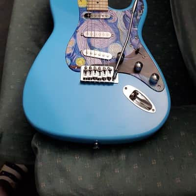 ~Cashified~ Indio Classic Stratocaster Style Electric Guitar w/Van Gogh "Starry Night" Pickguard image 9